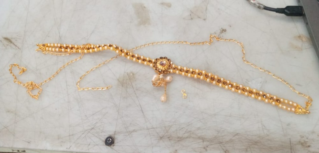 Artificial Stylish Golden Kundan Moti Kamarband For Womens