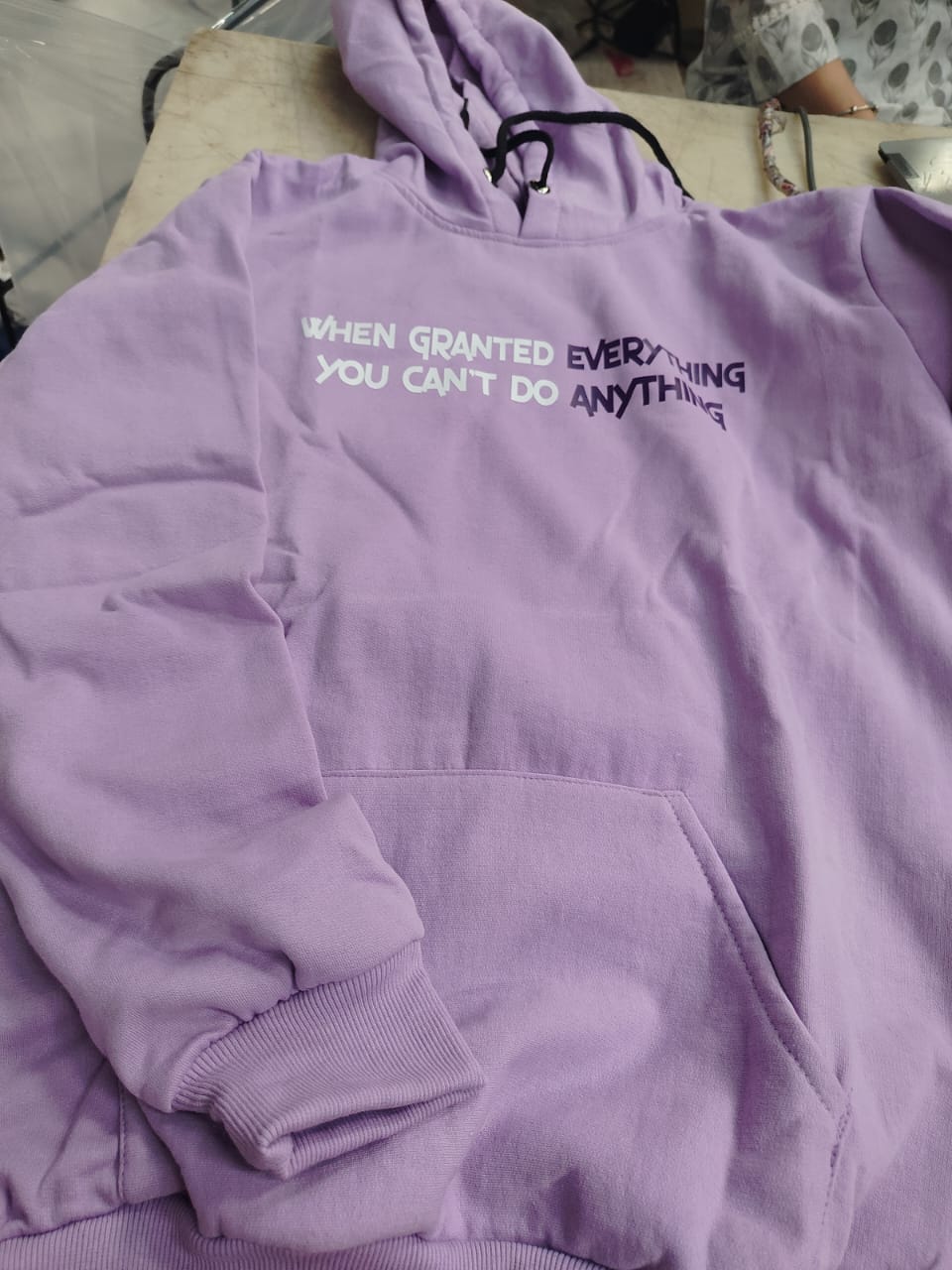 Lavender Colour Hoodie For Men Size L