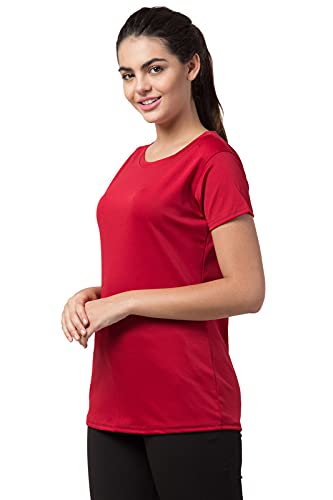 WomenS Slim Fit Polyester T Shirt Maroon Size Xl
