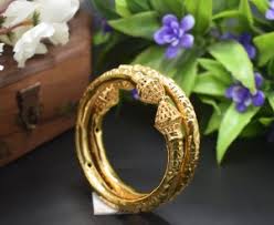 Brass Gold Plated Bangle Set Of 2