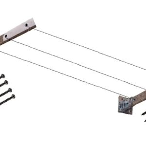 Beads Stainless Steel Wall Mount Folding Clothes Drying Stand Rope Screws 1 Set Chrome 3 Holes 10 Inches