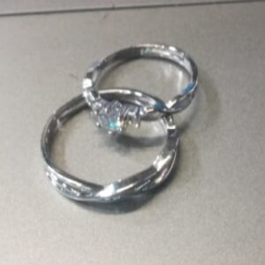 Womens Artificial Finger Rings Pack Of 2 Silver