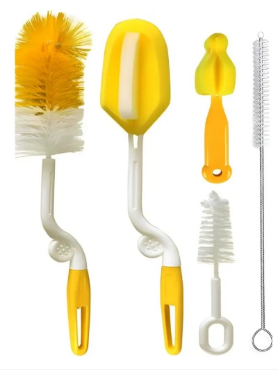 Awejoy Baby Milk Bottle Nipple Straw Brush Sponge Pack Of 5
