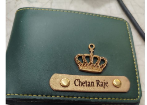 Chetan Raje Name Green Colour Wallet For Men