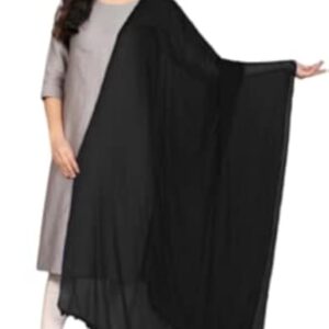 Women Black Color Dupatta
