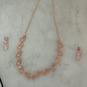 Women Gold Necklace With Earrings