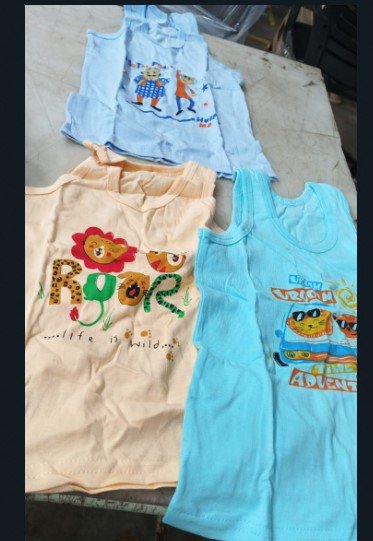 Kids Multicolour Printed Cotton Vest For Boys Size 1 To 2 Yrs Pack Of 3
