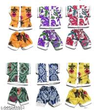 Multicolor Cotton Printed Summer Dress For Laddu Gopal Pack Of 6