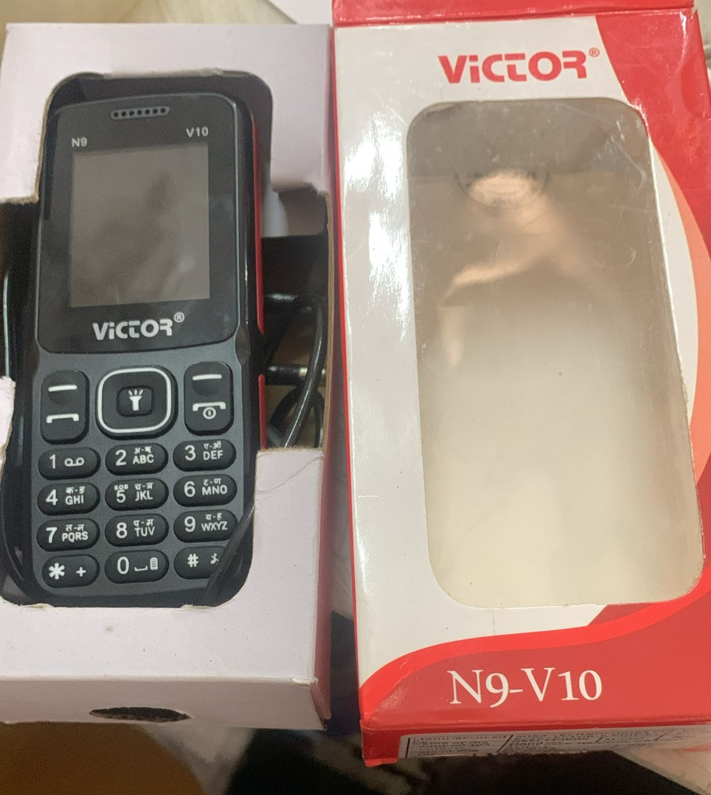 Victor N9 V10 Feature Phone Black And Red Color Dual Sim 16Mb Ram Imei No 911142051031662