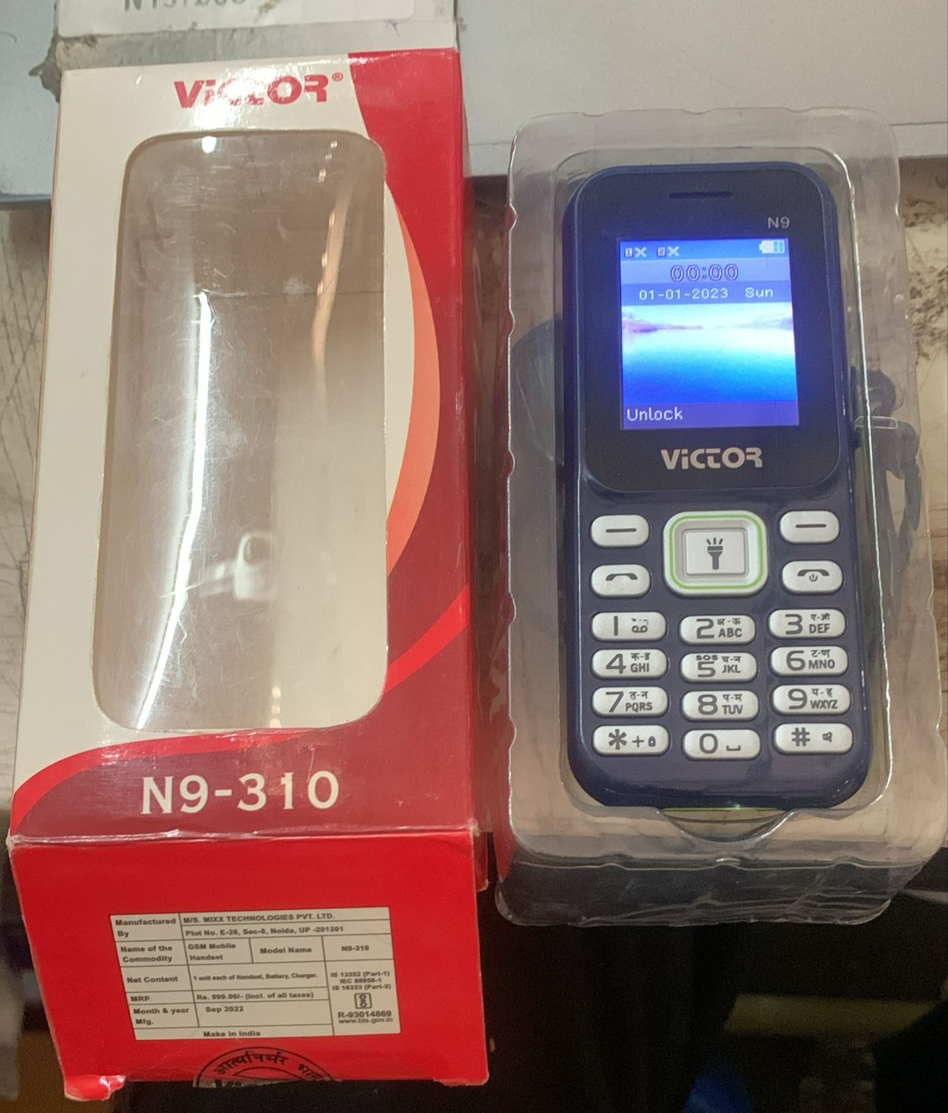 Victor N9 310 Feature Phone Black And Green Color Dual Sim 16Mb Ram Imei No 911142050716016