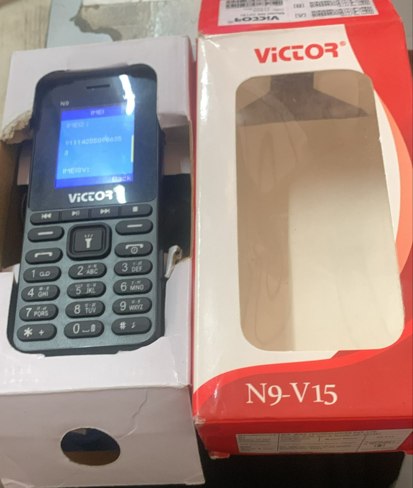 Victor N9 V15 Feature Phone Black Color Dual Sim 16Mb Ram Imei No 911142050986353