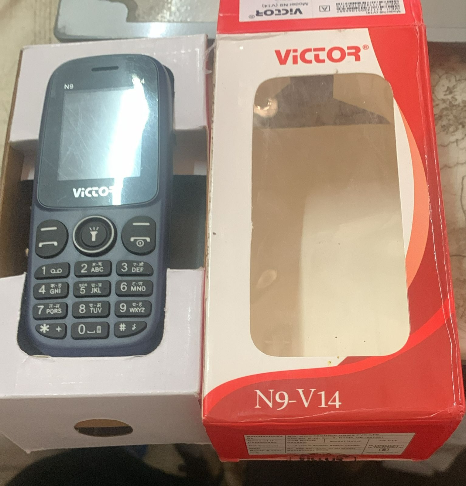 Victor N9 V14 Feature Phone Blue Color Dual Sim 16Mb Ram Imei No 911142051044467