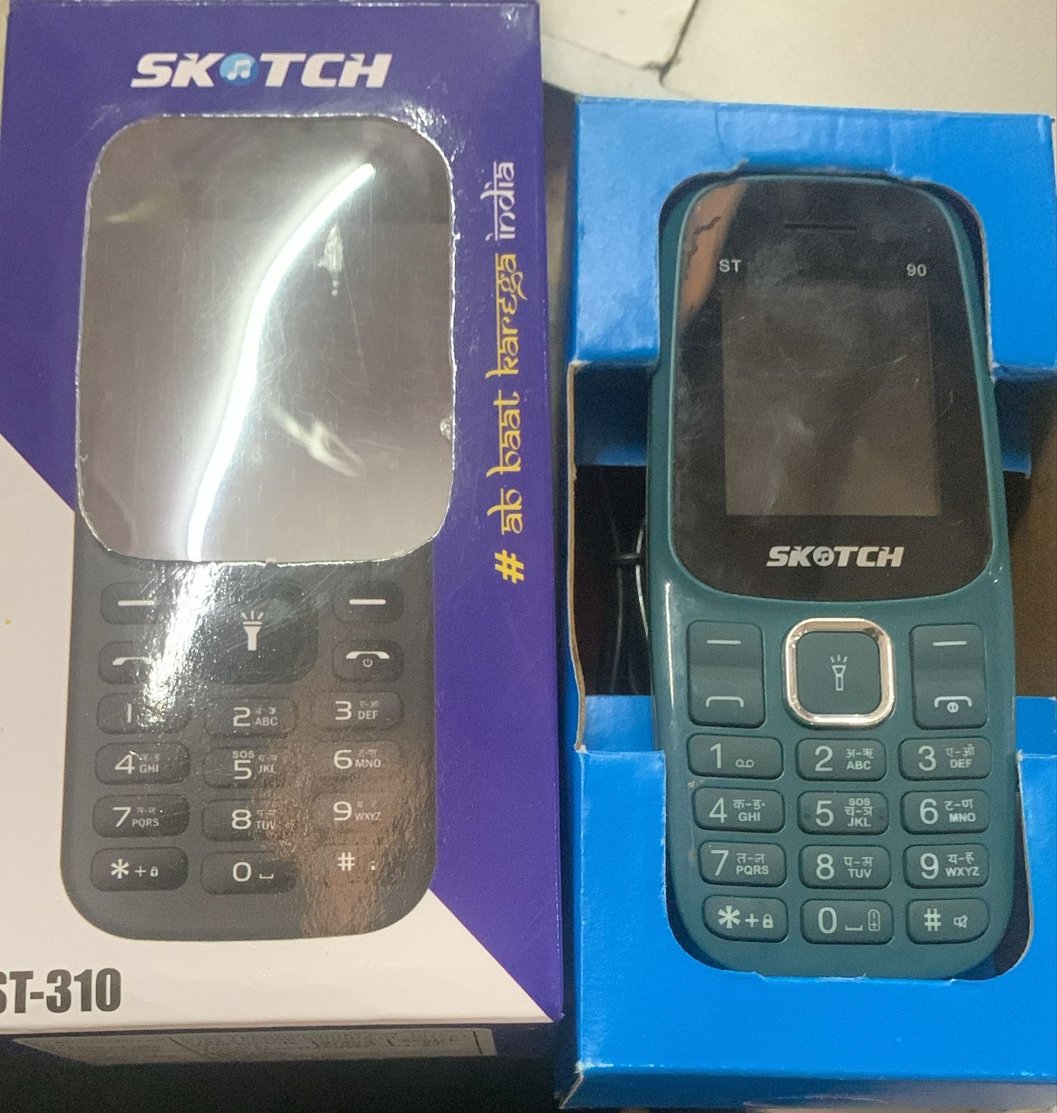 Skotch St 90 Green Color Feature Phone Imei No 352101684711187