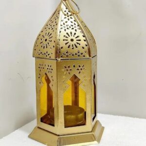 Moroccan Hanging Lantern Glass For Decoration Pack Of 2