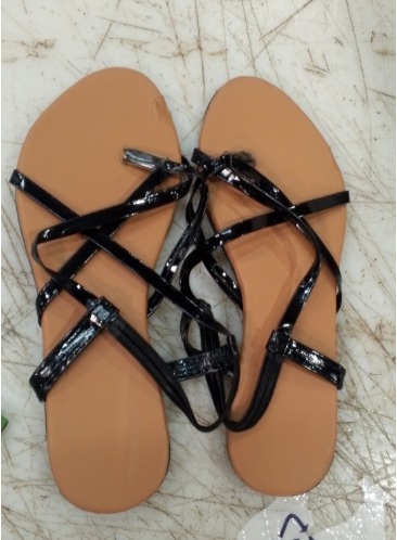 Women Flat Slippers Black Size 38