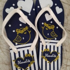 Women Flat Slippers Black Size 5 Blue