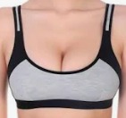 Womens Sports Bra Black Grey Size 32