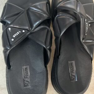 Women Black Colour Heel Slipper Size 38