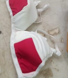 Womens Padded Bra White With Red Size 30