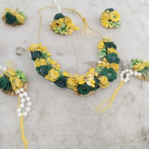 Flower Haldi Jewellery Set Of Women