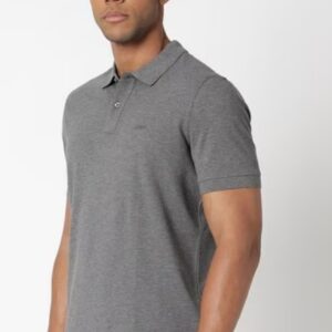 Boss Embroidered Logo Regular Fit Cotton Polo Shirt Grey Size M