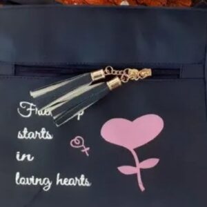 Blue Printed Fancy Handbag For Women