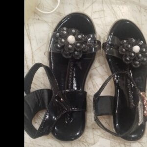 Kids Girls Black Sandals Size 3