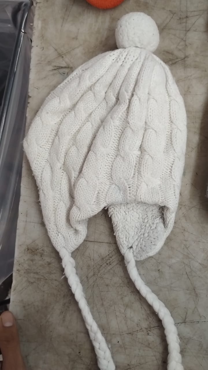 Kids Warm Winter Woolen Cap White