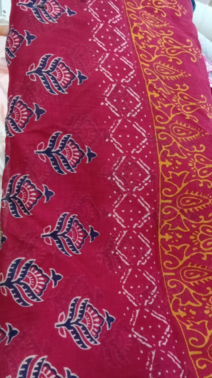 Womens Red Printed Dupatta