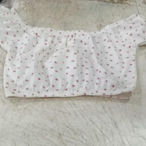 Women White Printed Top Size M