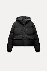 Women Water And Wind Protection Hooded Puffer Jacket Black Size S