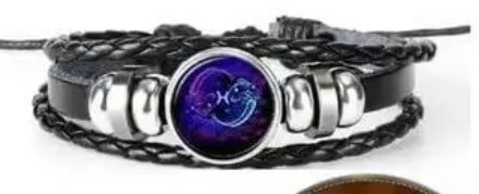 Pisces Zodiac Armlet Bracelet Blue Black