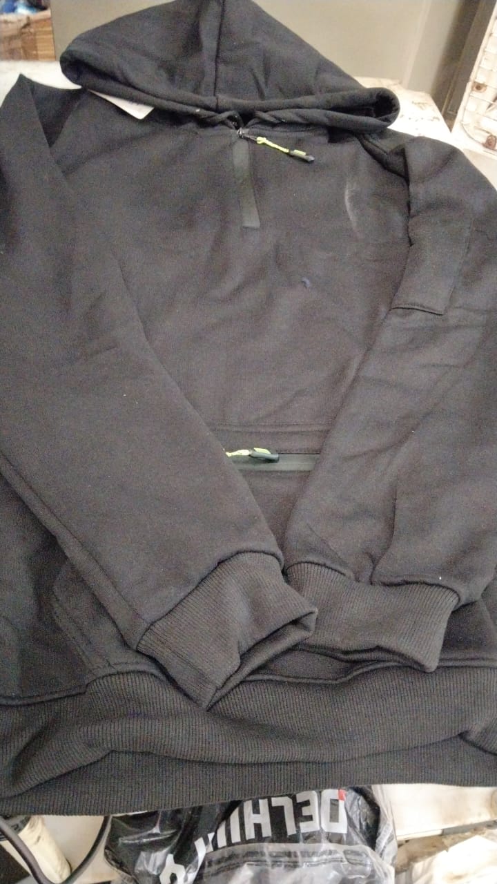 Black Color Sweatshirt Hoodie For Men Size Xxl