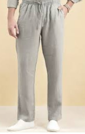 Qasida Men Gray Men Pant Linen Size M