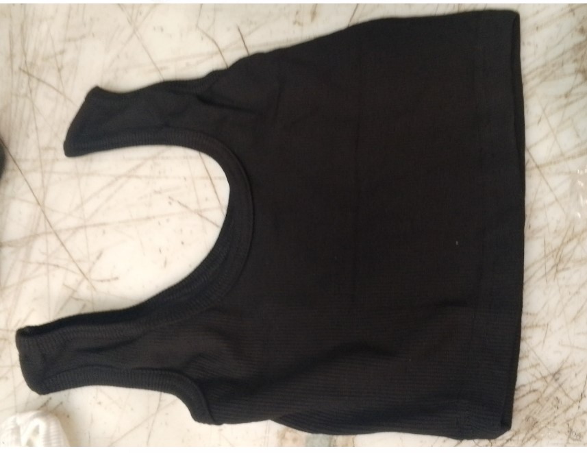Women Slim Fit Tank Top Black Size S
