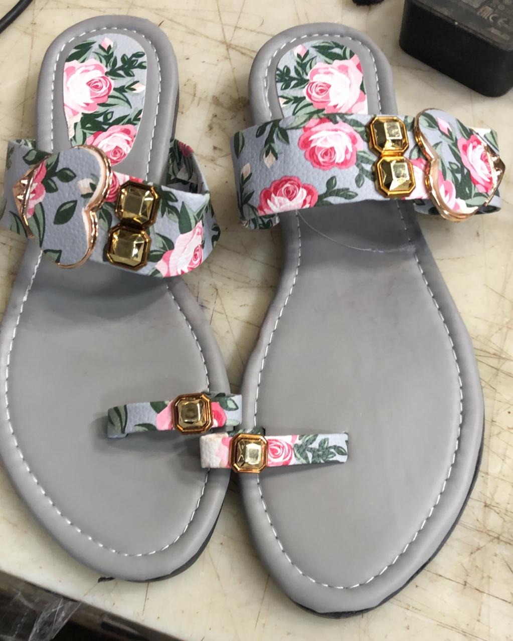 Grey Color Sandal For Women Size 40