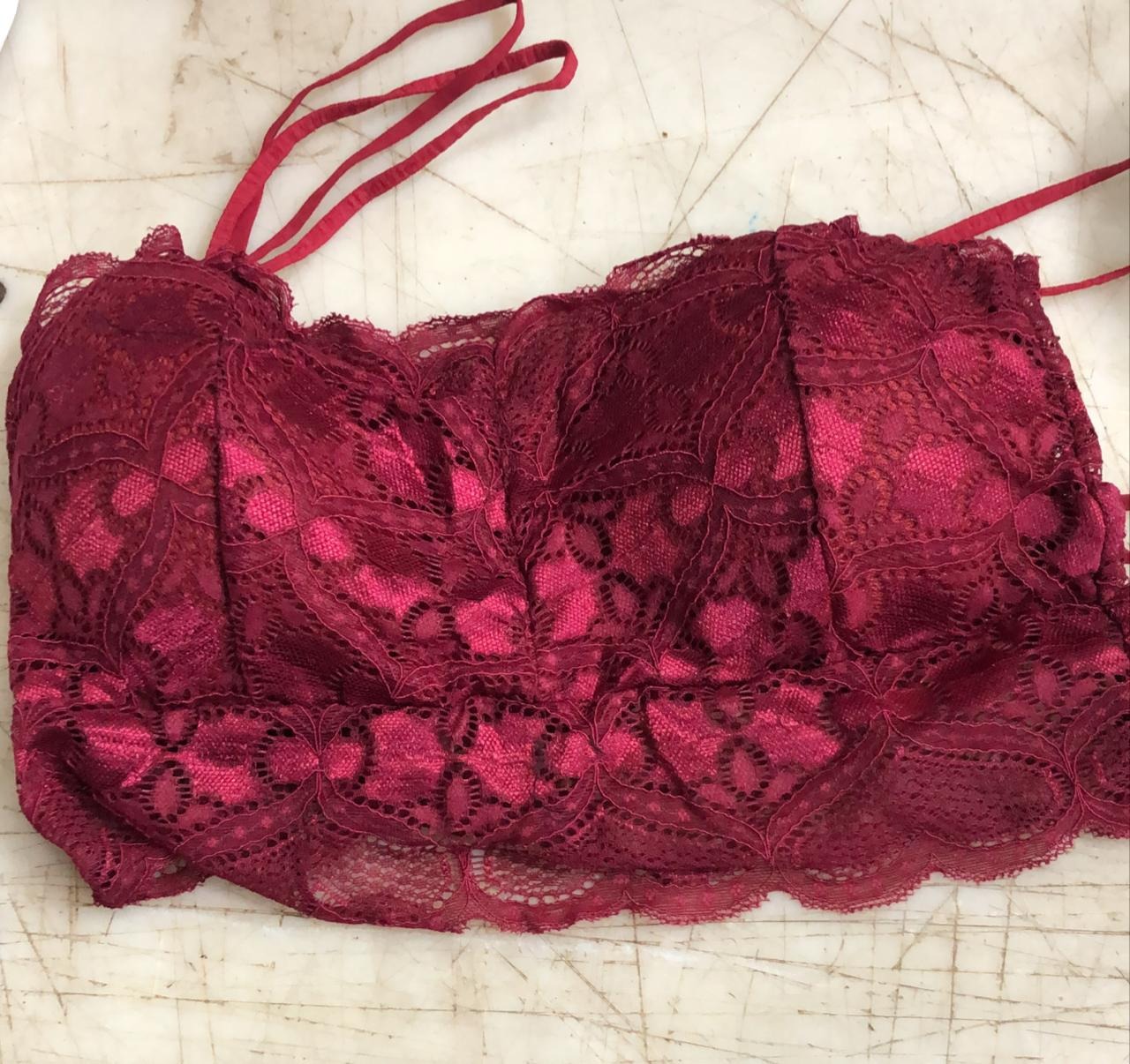 Maroon Color Net Bra For Women Size 30