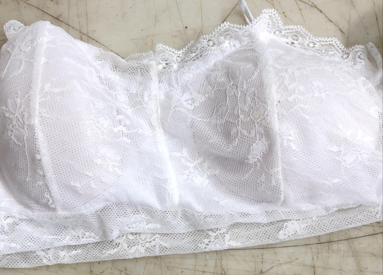 White Color Net Bra For Women Size 30