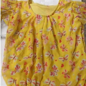 Women Top Yellow Printed Size L