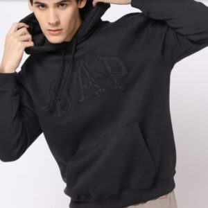 Gap Men Brand Embroidered Regular Fit Hoodie Blue Color Size L
