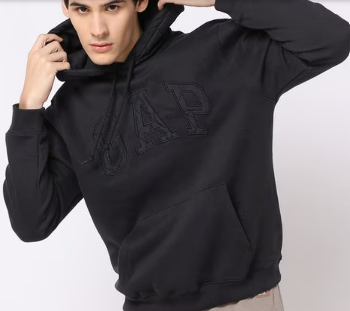 Gap Men Brand Embroidered Regular Fit Hoodie Blue Color Size L