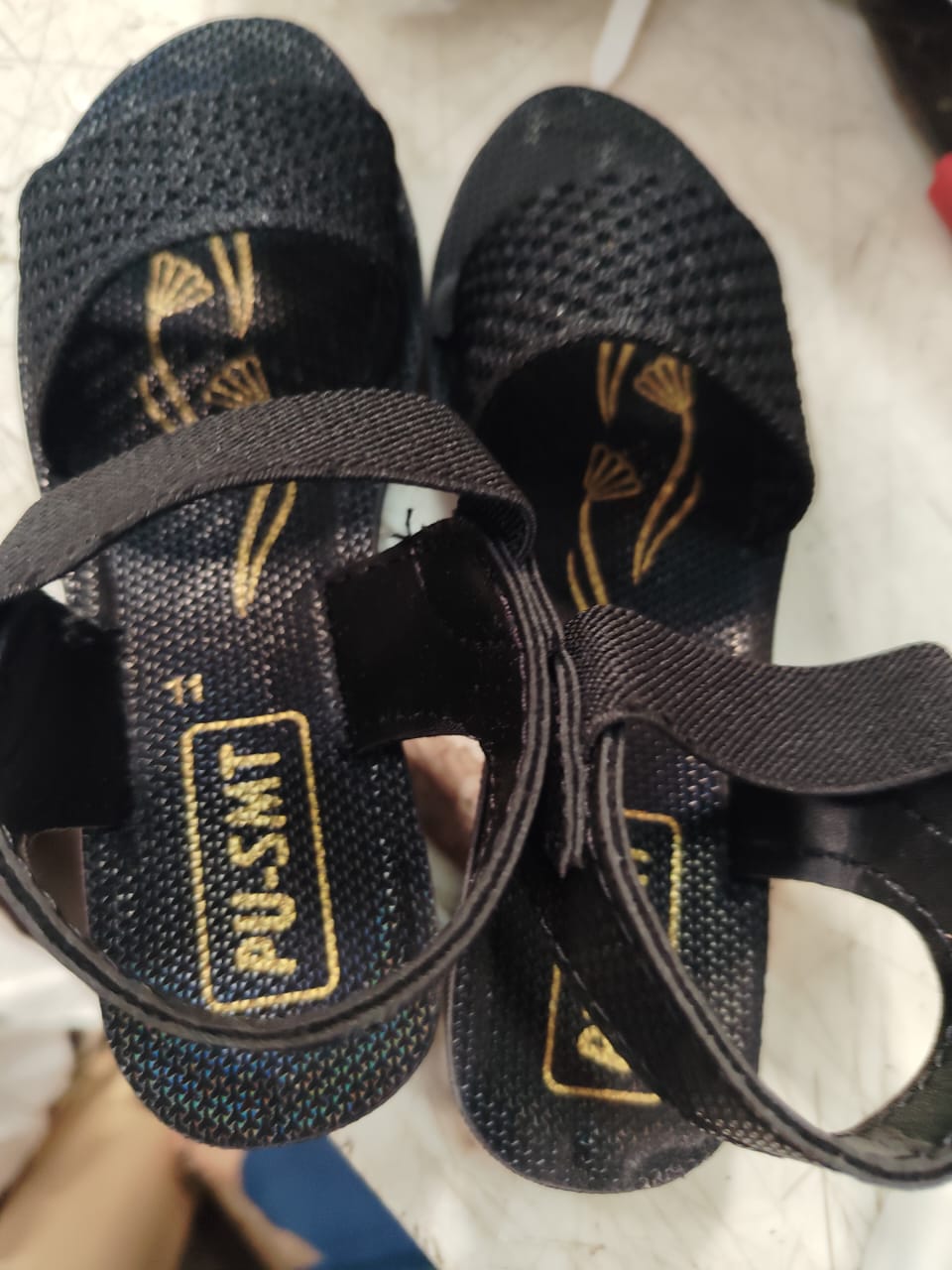 Black Color Sandals For Kids Girls Size 11