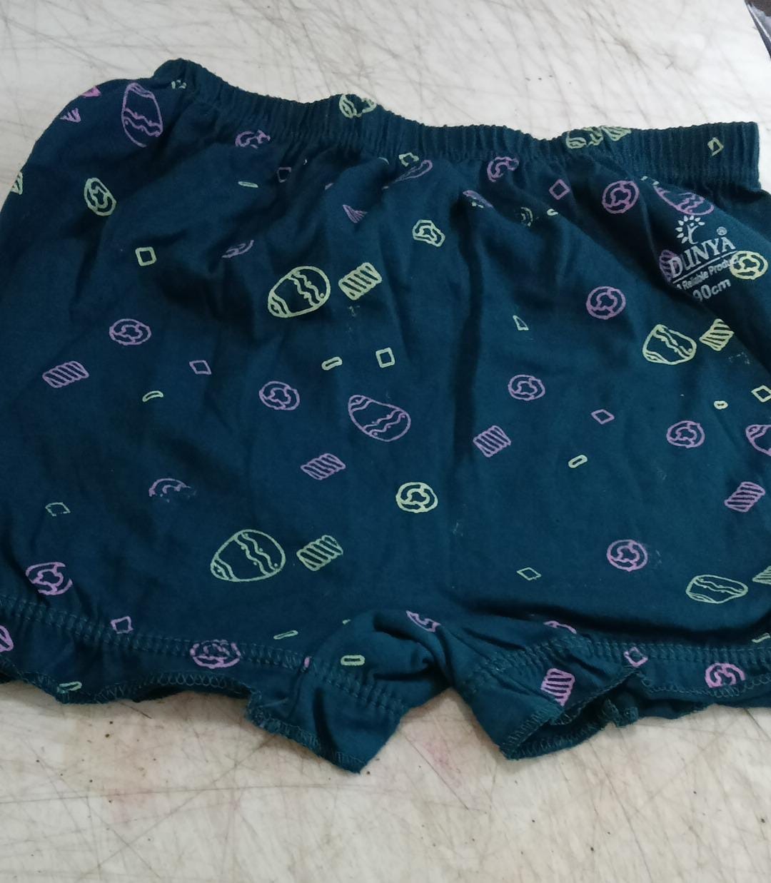 Kids Boys Peacock Blue Printed Shorts Size 9 To 10 Y
