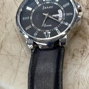Men Silver Color Watch With Blue Strap