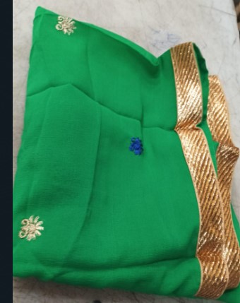 Green Embroidery Work Dupatta For Women