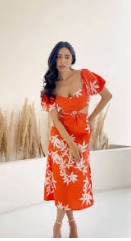 Blossom Women Orange Colour Dress Size Xs