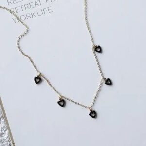 Korean Style White Heart Necklace Chain Pendant For Women And Girls