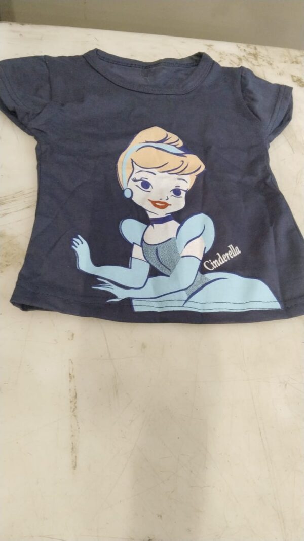 Navy Blue Color Printed T Shirt For Kids Girls Size 20