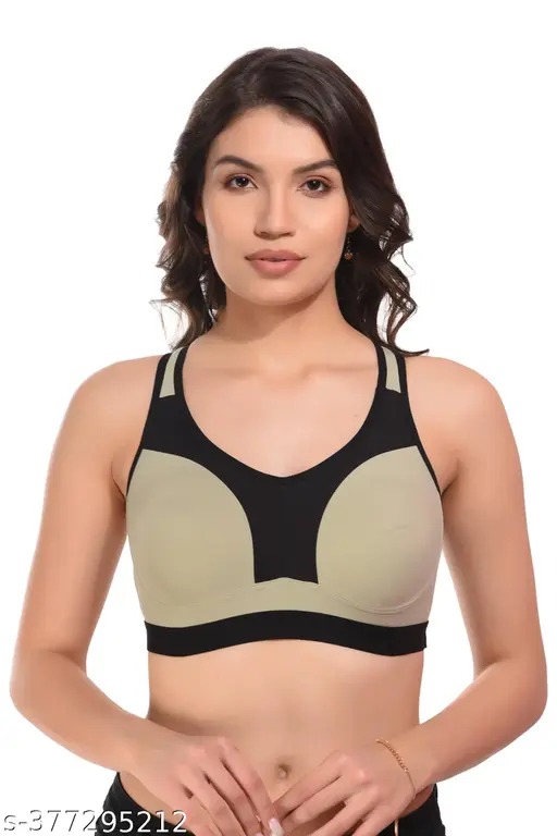 Bodyaan Full Coverage Racerback Non Padded Sports Bra Green Size 30B