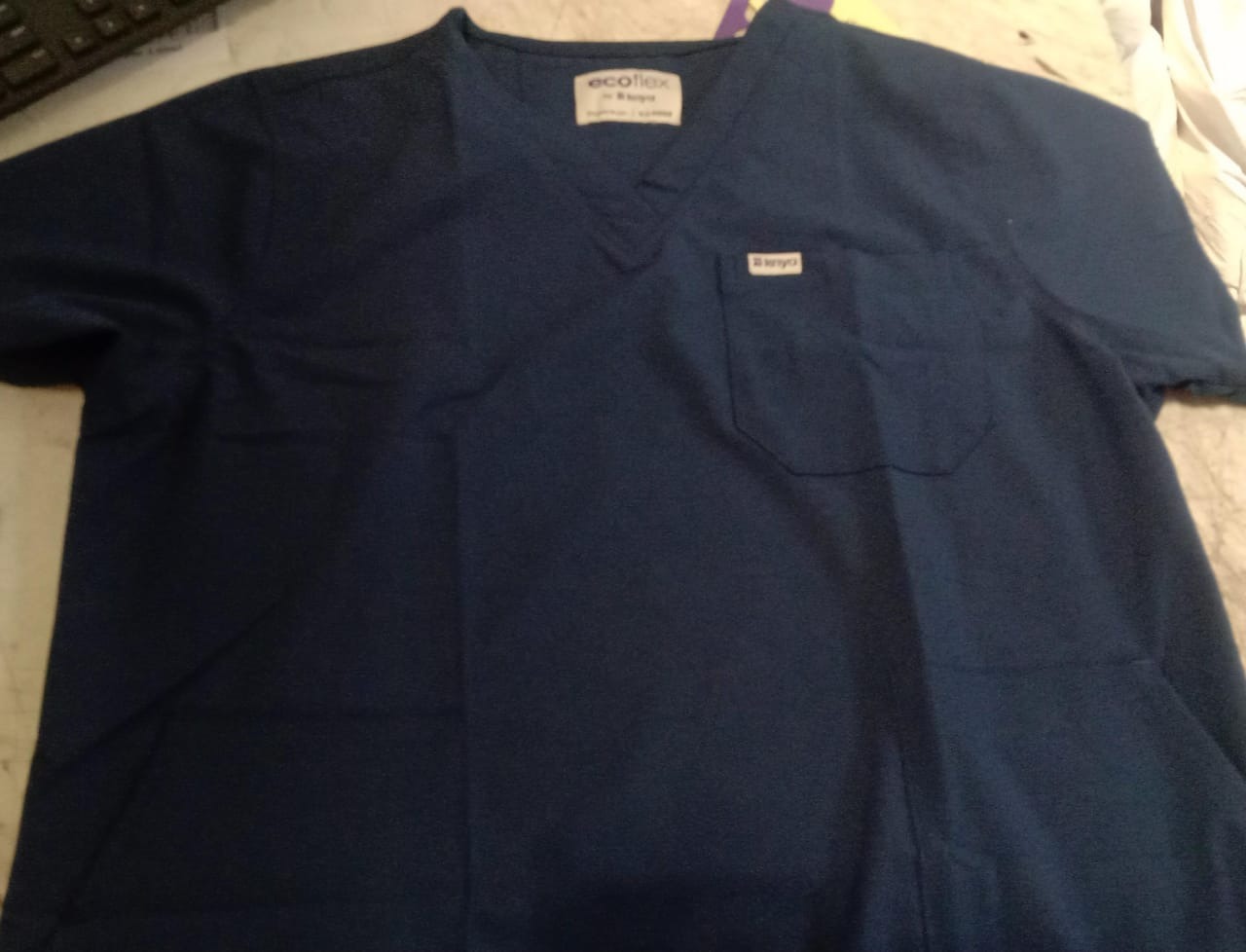 Ecoflex Womens Blue Scrub Top Size Xl